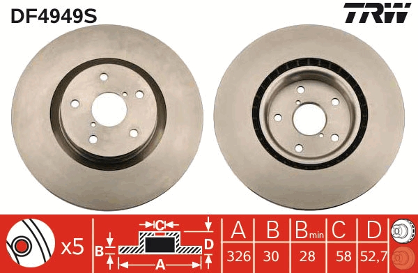 Disc frana DF4949S TRW