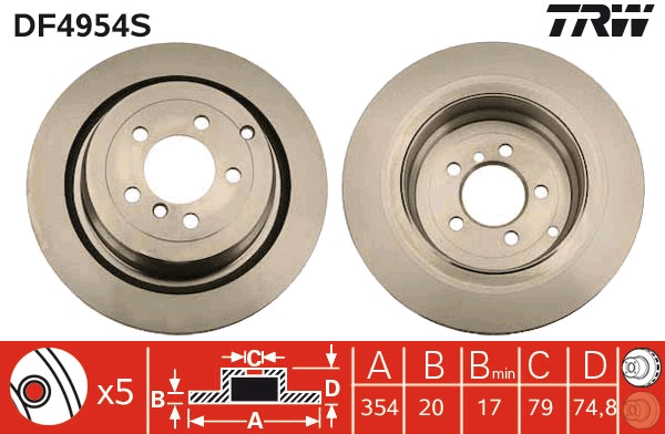 Disc frana DF4954S TRW