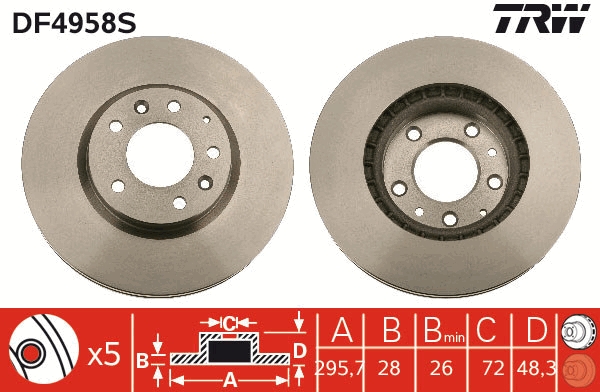 Disc frana DF4958S TRW