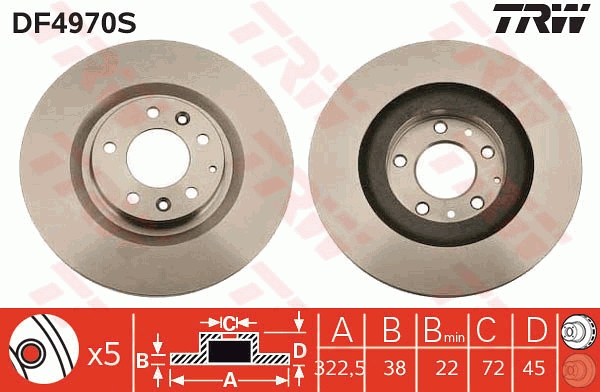 Disc frana DF4970S TRW