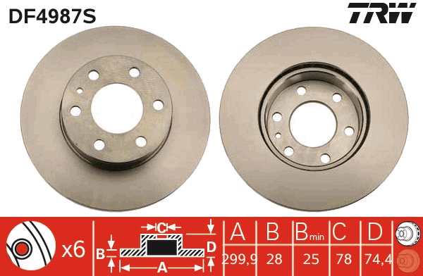 Disc frana DF4987S TRW