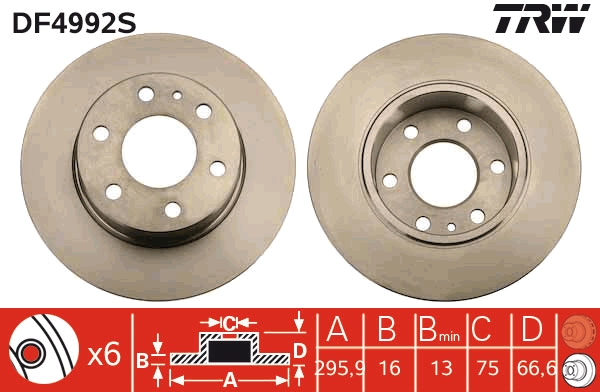 Disc frana DF4992S TRW