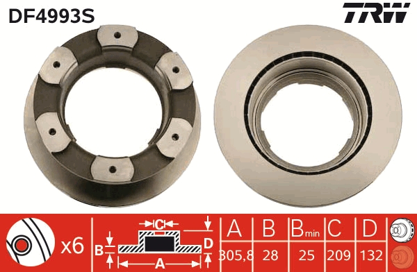 Disc frana DF4993S TRW