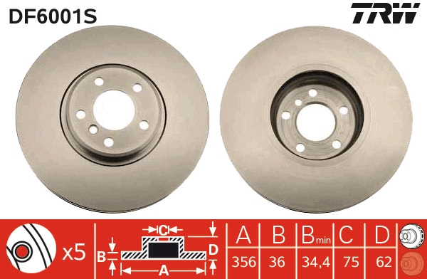 Disc frana DF6001S TRW