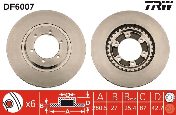 Disc frana DF6007 TRW