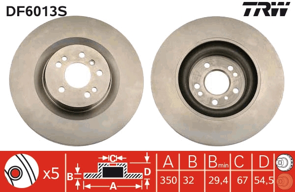 Disc frana DF6013S TRW