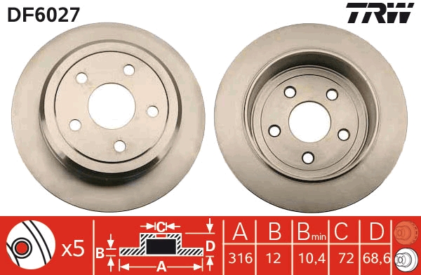 Disc frana DF6027 TRW