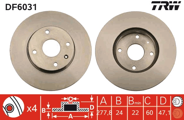 Disc frana DF6031 TRW