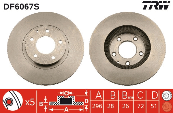 Disc frana DF6067S TRW