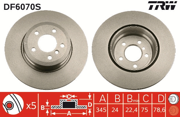 Disc frana DF6070S TRW