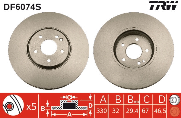 Disc frana DF6074S TRW