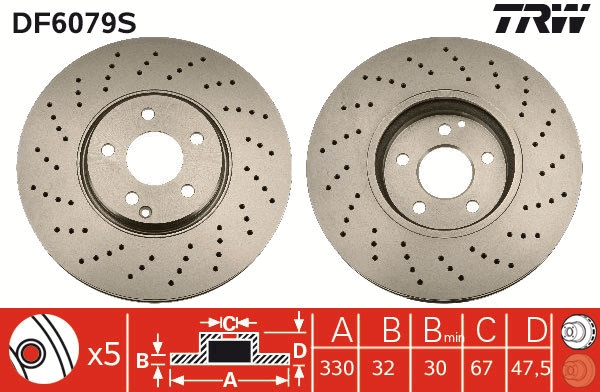 Disc frana DF6079S TRW