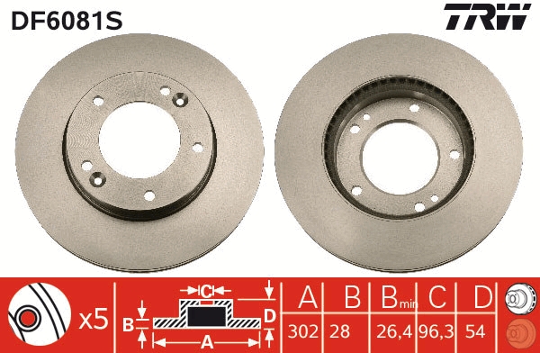 Disc frana DF6081S TRW