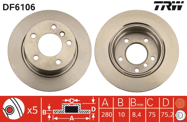 Disc frana DF6106 TRW