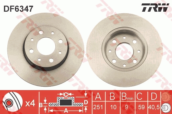 Disc frana DF6347 TRW