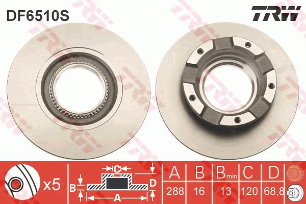 Disc frana DF6510S TRW