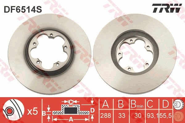 Disc frana DF6514S TRW