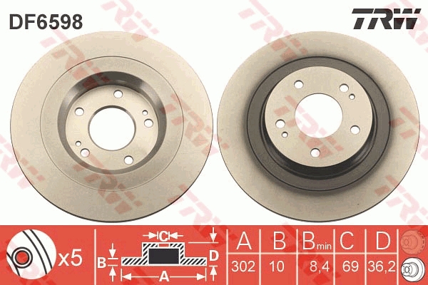 Disc frana DF6598 TRW