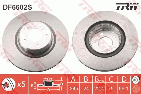 Disc frana DF6602S TRW