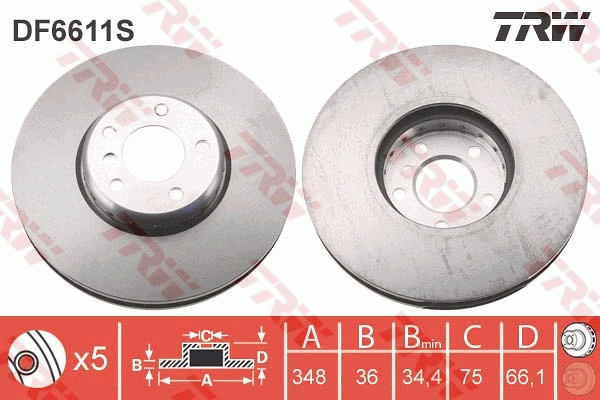 Disc frana DF6611S TRW