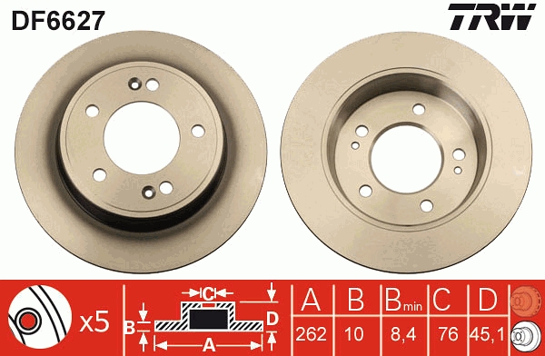 Disc frana DF6627 TRW