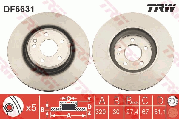 Disc frana DF6631 TRW