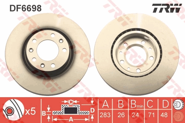 Disc frana DF6698 TRW