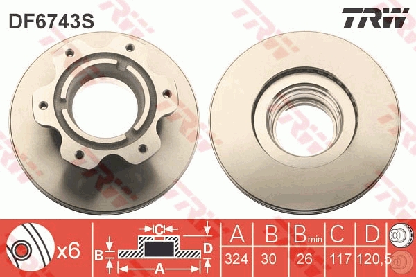 Disc frana DF6743S TRW