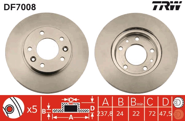 Disc frana DF7008 TRW