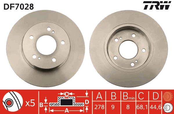 Disc frana DF7028 TRW