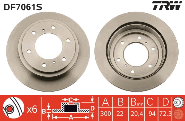 Disc frana DF7061S TRW