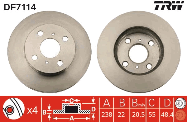 Disc frana DF7114 TRW