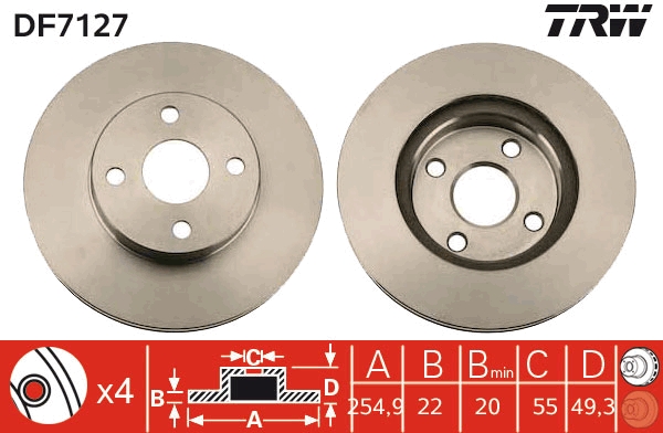 Disc frana DF7127 TRW