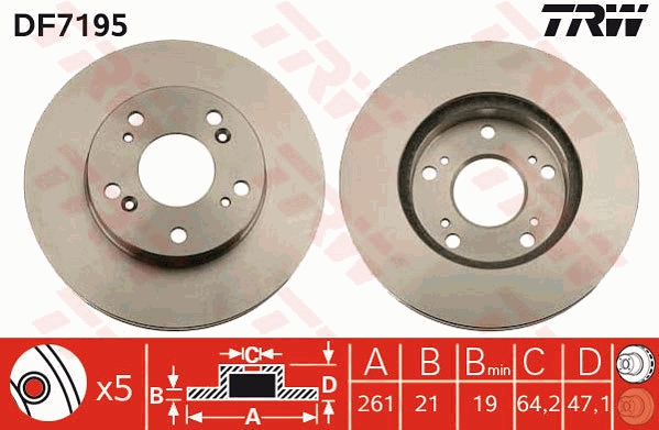 Disc frana DF7195 TRW