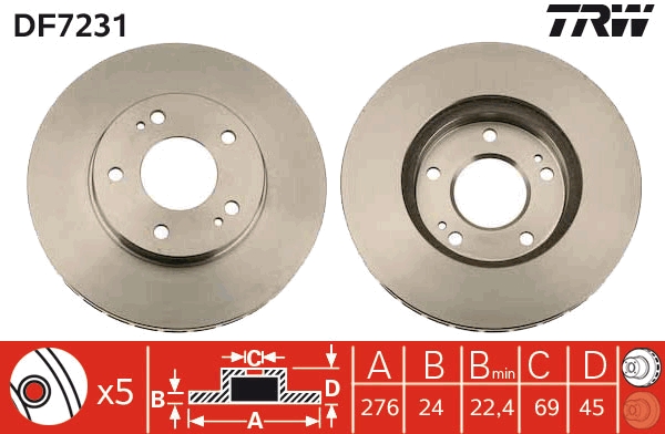 Disc frana DF7231 TRW