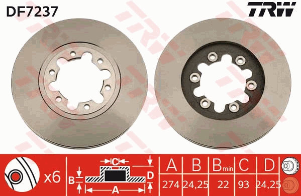 Disc frana DF7237 TRW