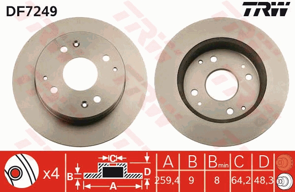 Disc frana DF7249 TRW