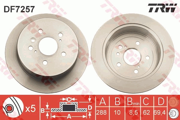 Disc frana DF7257 TRW