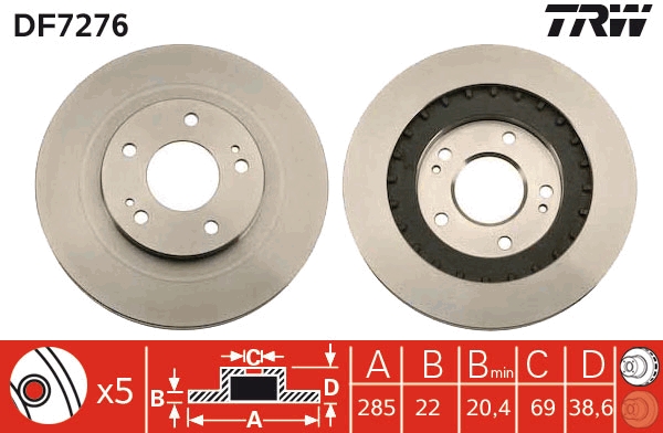 Disc frana DF7276 TRW