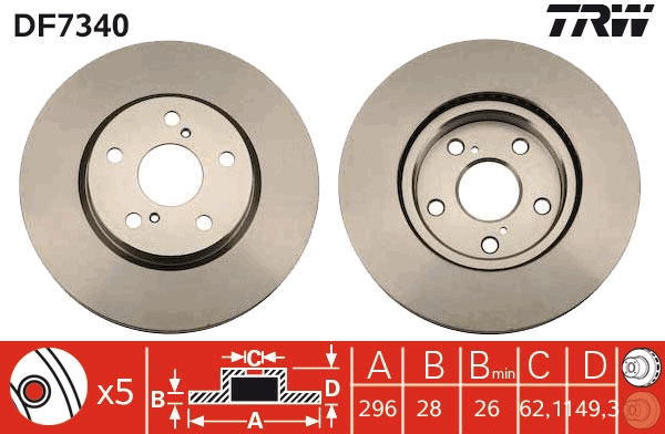 Disc frana DF7340 TRW