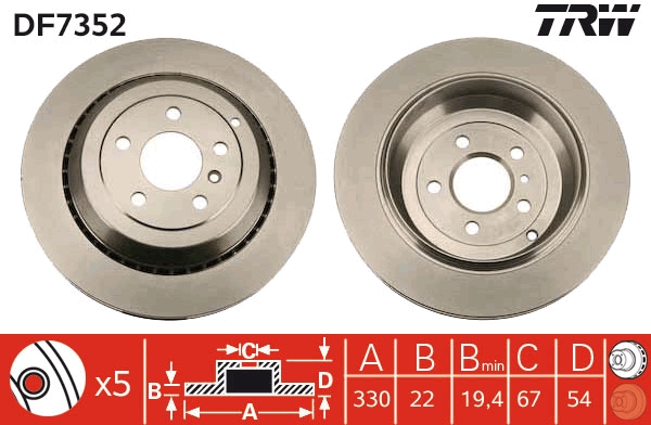 Disc frana DF7352 TRW