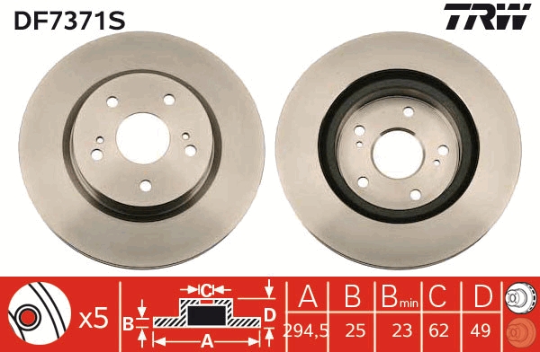 Disc frana DF7371S TRW