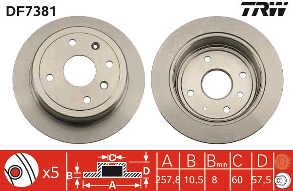 Disc frana DF7381 TRW