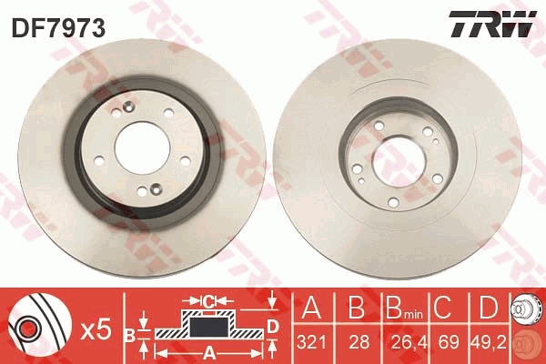 Disc frana DF7973 TRW