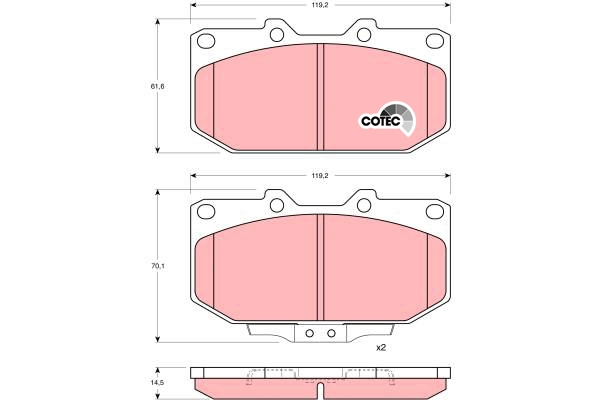 Set placute frana,frana disc GDB1006 TRW