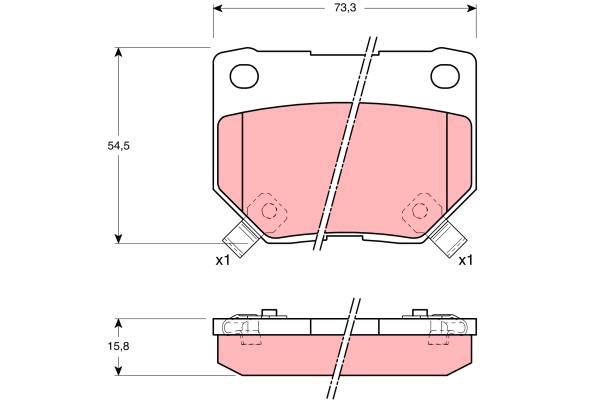 Set placute frana,frana disc GDB1007 TRW