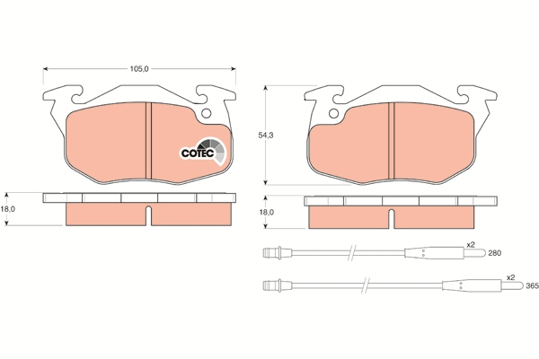 Set placute frana,frana disc GDB1033 TRW