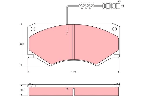 Set placute frana,frana disc GDB1067 TRW