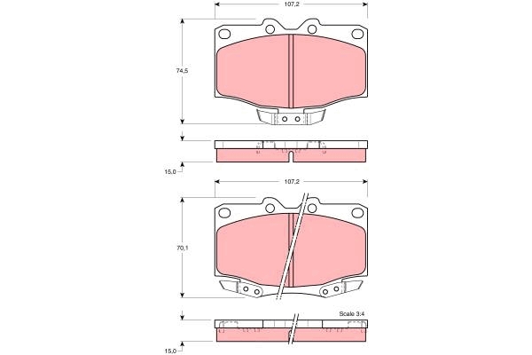 Set placute frana,frana disc GDB1133 TRW