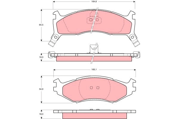 Set placute frana,frana disc GDB1158 TRW